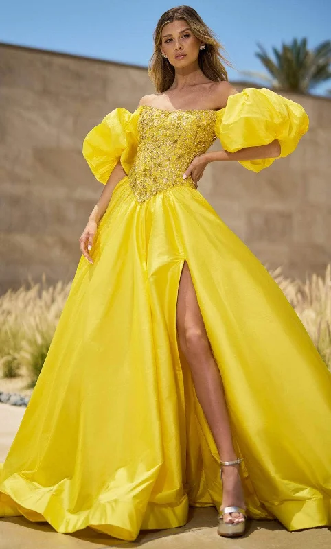 empire waist gown dressesSherri Hill 55641 - Puff Sleeve Ballgown