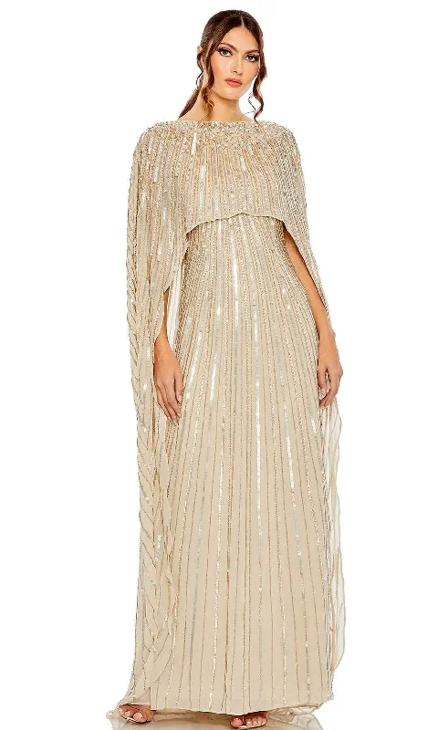 long-sleeved gown dressesMac Duggal 93869 - Sequined Column Gown