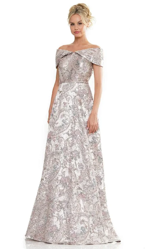 formal gown dressesRina di Montella RD2986 - Jacquard A-Line Long Gown