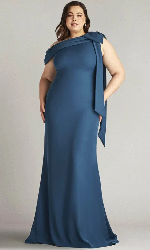 vintage-inspired gown dressesTadashi Shoji ALG18371LQ - Bow Shoulder Sheath Formal Gown