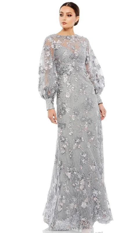 sparkly gown dressesMac Duggal 67936 - Bishop Sleeve Illusion Gown