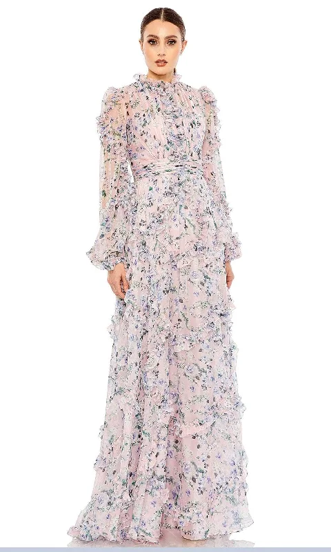 gown dress budget-friendly optionsMac Duggal 68232 - Floral Print Full Back Gown