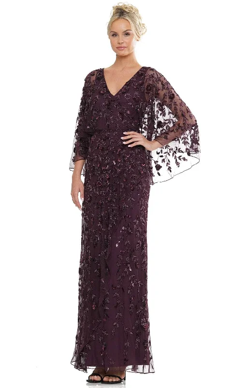 red carpet gown dressesMarsoni by Colors MV1282 - Illusion Cape Sleeve Formal Gown