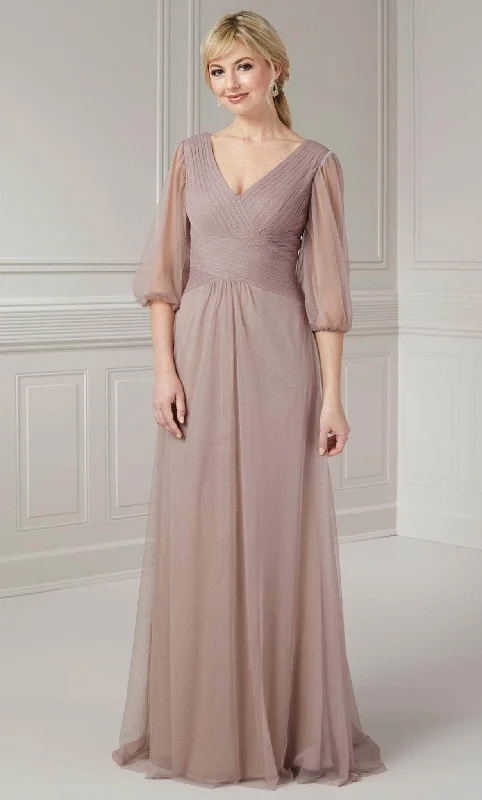 flowy gown dressesChristina Wu Elegance 17125 - Pleated Deep V-Neck Gown