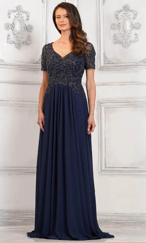 Grammy gown dressesRina di Montella RD2940 - Short Sleeve Chiffon Formal Gown