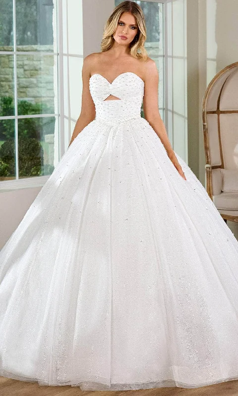 lace-up gown dressesRachel Allan Bridal RB6148 - Beaded Strapless Ballgown