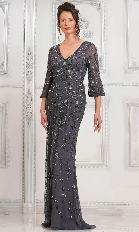 mother of the bride gown dressesMarsoni by Colors MV1320 - Quarter Sleeve Beaded Formal Gown