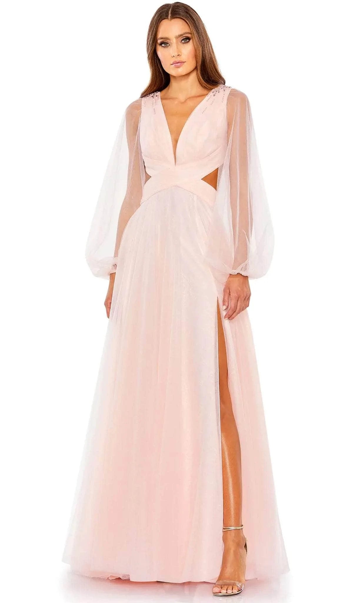 mother of the bride gown dressesMac Duggal 70174 - Sheer Sleeve Gown