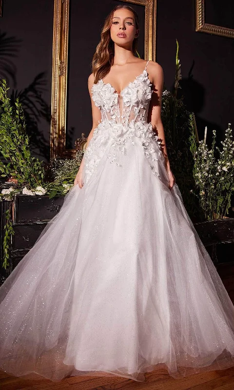 silk gown dressesLadivine CM321W - Floral Bridal Gown