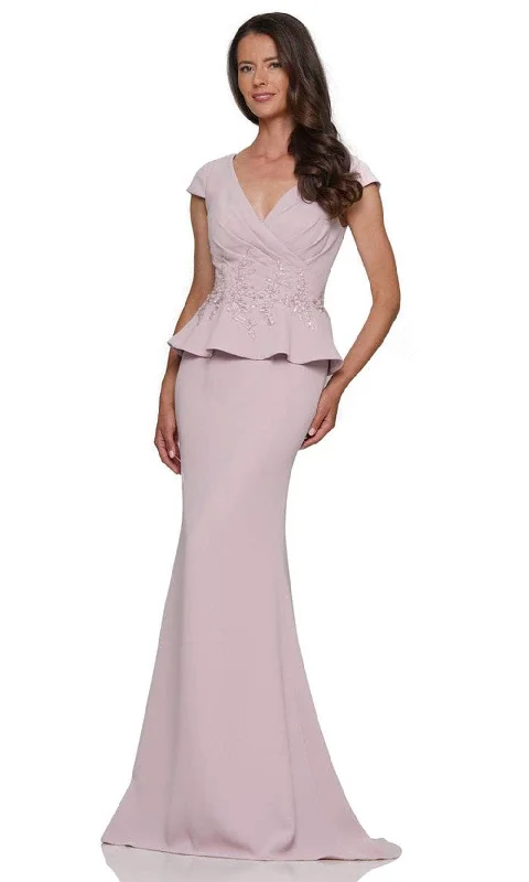 bridesmaid gown dressesRina di Montella RD2971 - Embroidered Peplum Detailed Long Gown