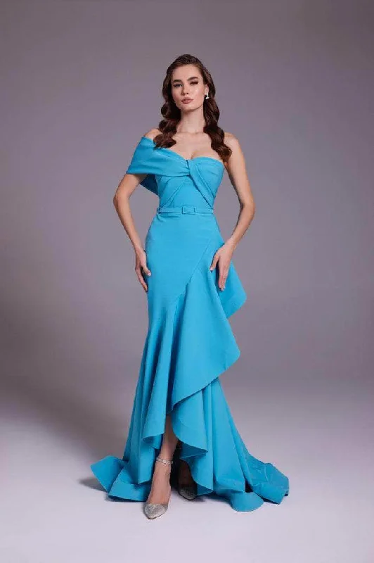 sleeveless gown dressesMNM Couture N0546 - High-Low Mermaid Gown