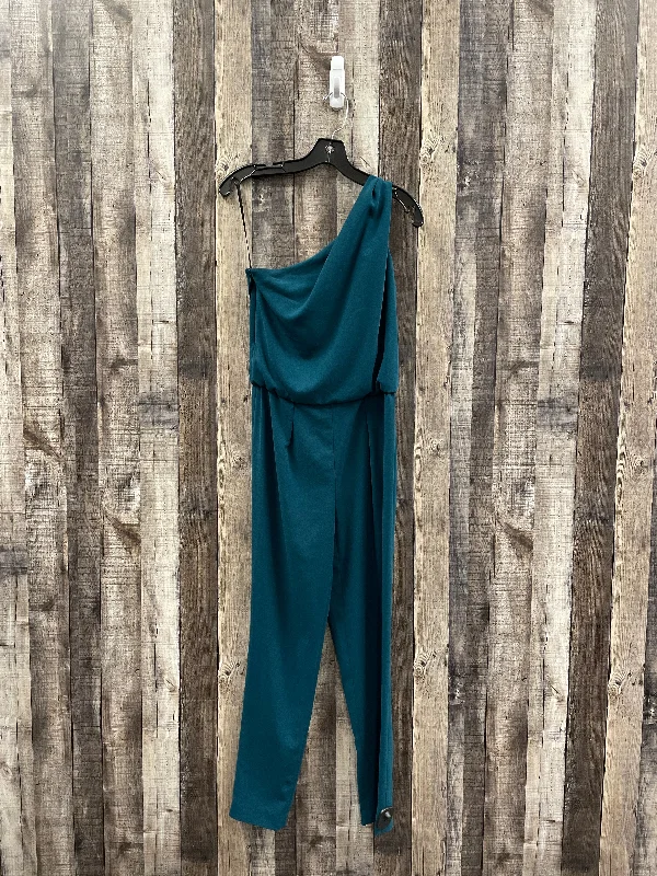 women's jumpsuits with solid colorsJumpsuit Designer By Halston In Teal, Size: 0