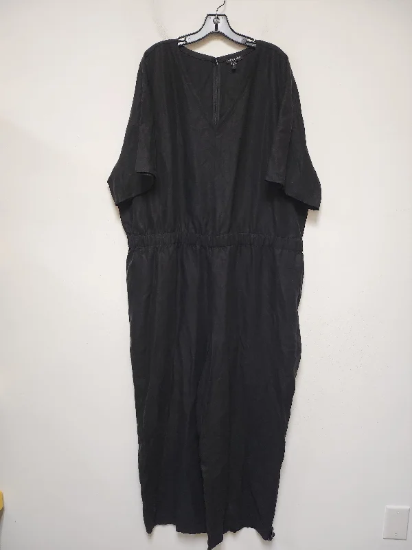 women's jumpsuits with V-necksJumpsuit By Eileen Fisher In Black, Size: 3x