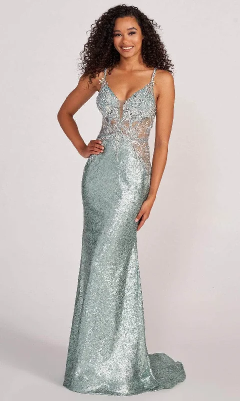 custom-made party dressesColette By Daphne CL2061 - Embellished V-Neck Evening Dress