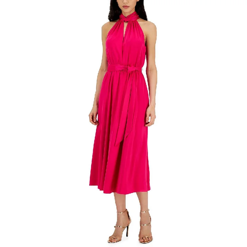 midi dresses for workWomens Cut-Out Ruched Midi Dress