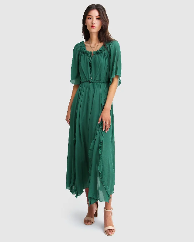 comfortable midi dressesAmour Amour Ruffled Midi Dress