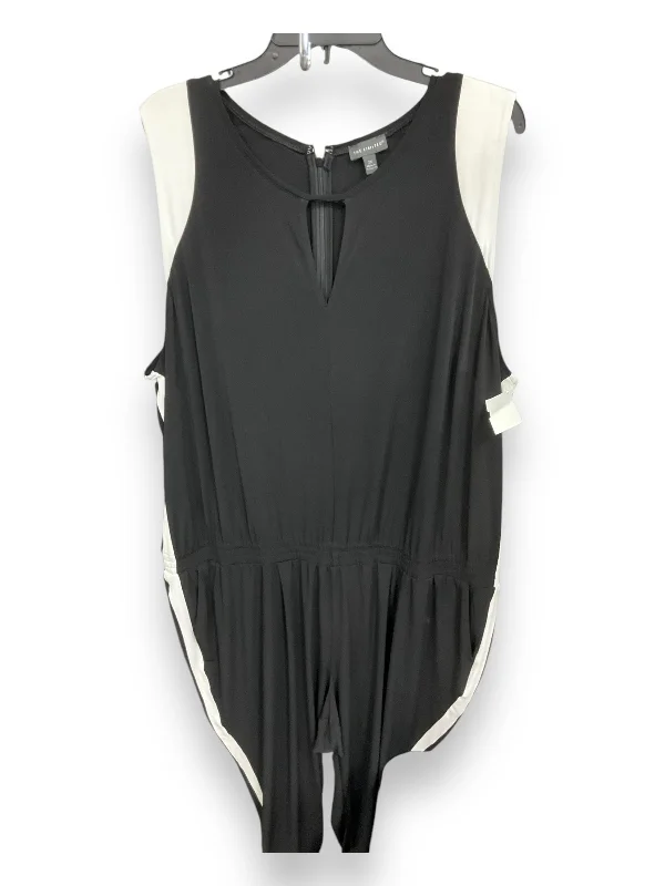 women's jumpsuits with rufflesJumpsuit By Limited In Black & White, Size: 2x