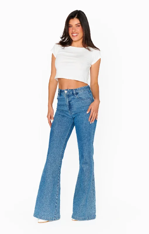 women's jumpsuits with round necksHawn Bell Jeans ~ Sky Rider