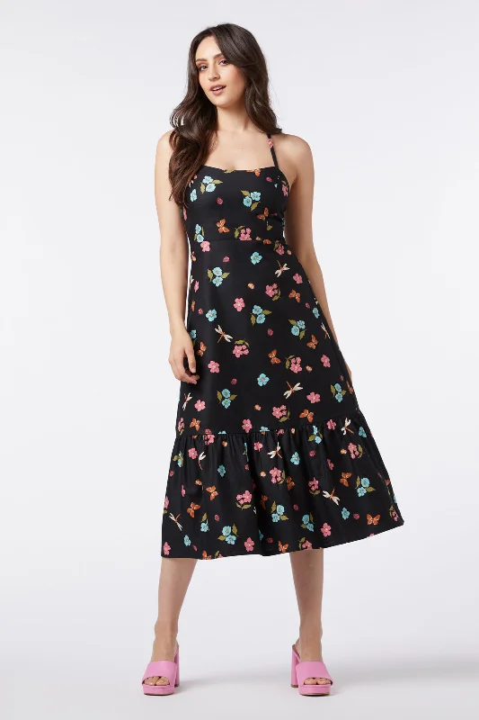 women's jumpsuits made of velvetSerena Flora Sun Dress