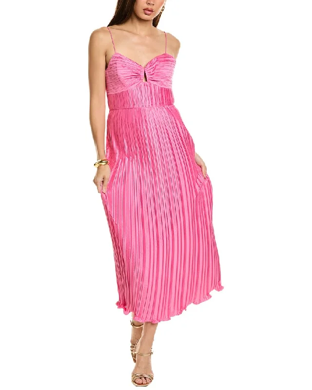 midi cocktail dressesAMUR Dannie Pleated Midi Dress