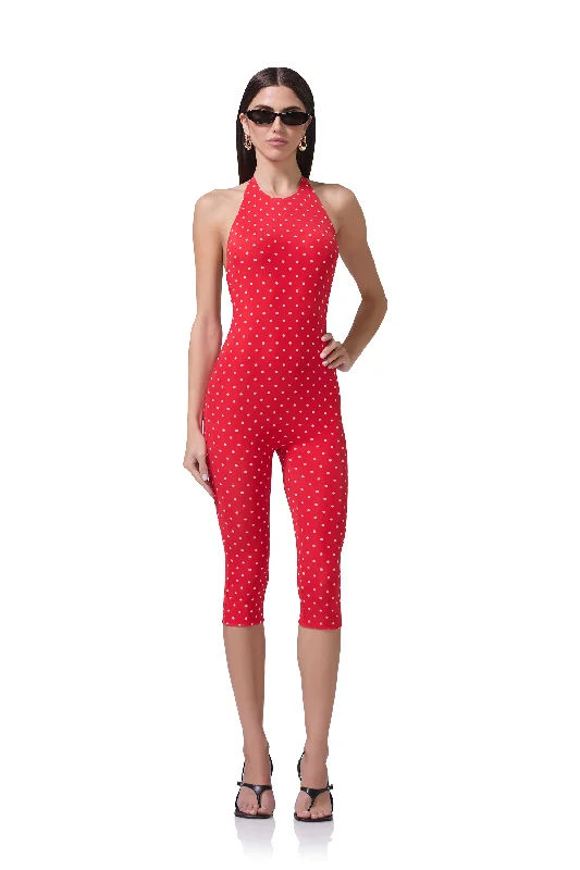 women's jumpsuits for loungingLucia Catsuit - Risky Micro Dot