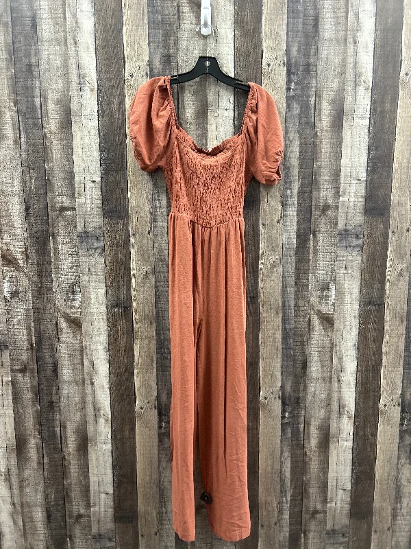 women's jumpsuits for curve-hugging stylesJumpsuit By Hem & Thread In Orange, Size: M