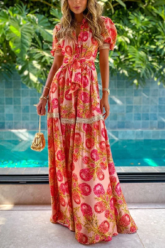 maxi dresses with zippersDriving Down Sunset Floral Maxi Dress