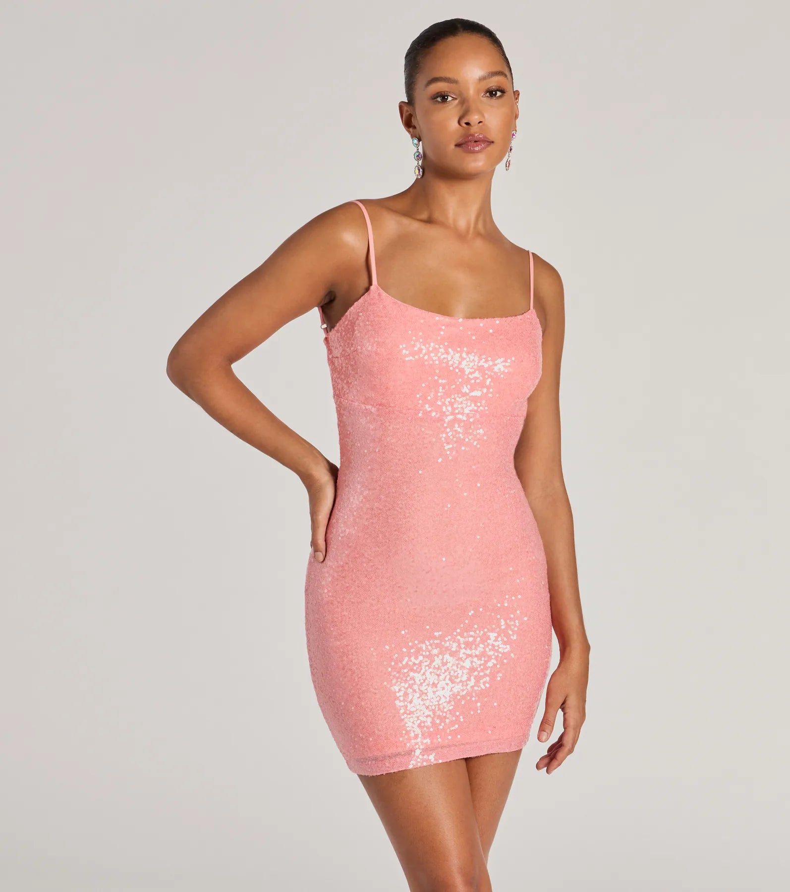 x-small lace Mimi dresses for tiny framesMaddie Strappy Back Bodycon Sequin Mini Dress