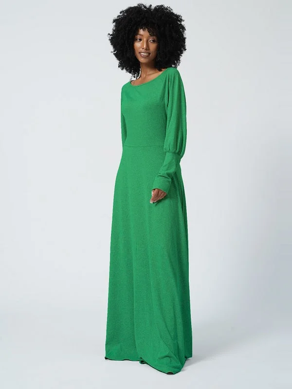 solid color maxi dressesBishop Sleeve Maxi Dress