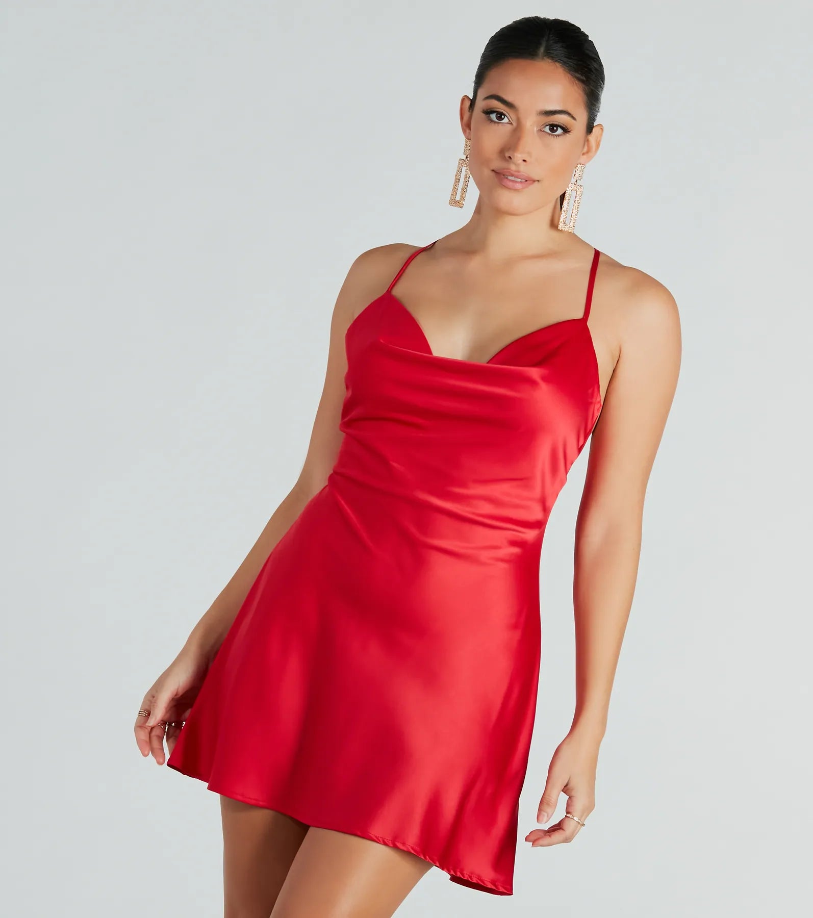 cotton Mimi dresses for summerAlluring Romance Satin A-Line Mini Dress