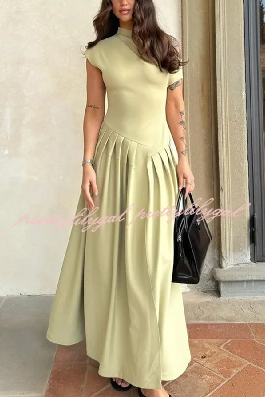 maxi dresses for weddingsFashionable Slope Neck Slim Fit Large Hem Maxi Dress