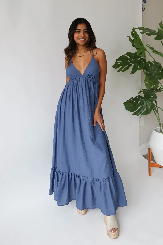 maxi dresses with built-in brasShine Bright Maxi Dress in Dark Blue