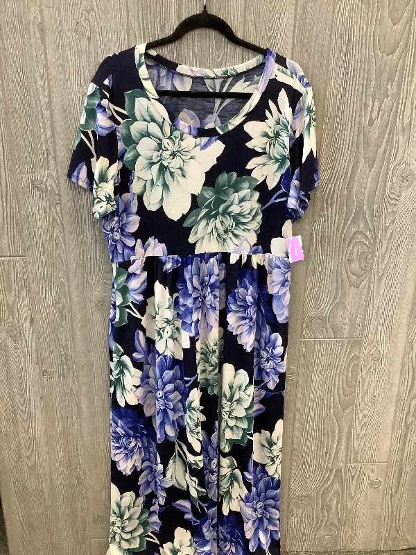 floral maxi dressesDress Casual Maxi By Clothes Mentor In Blue, Size: 1x