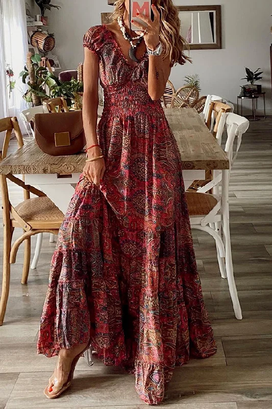 maxi dresses with buttonsEndless Love Story Paisley Maxi Dress