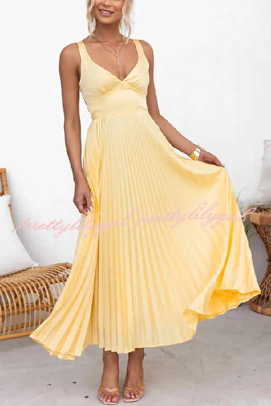 maxi dresses with zippersTucson Sunset Pleated Back Elastic Umbrella Maxi Dress