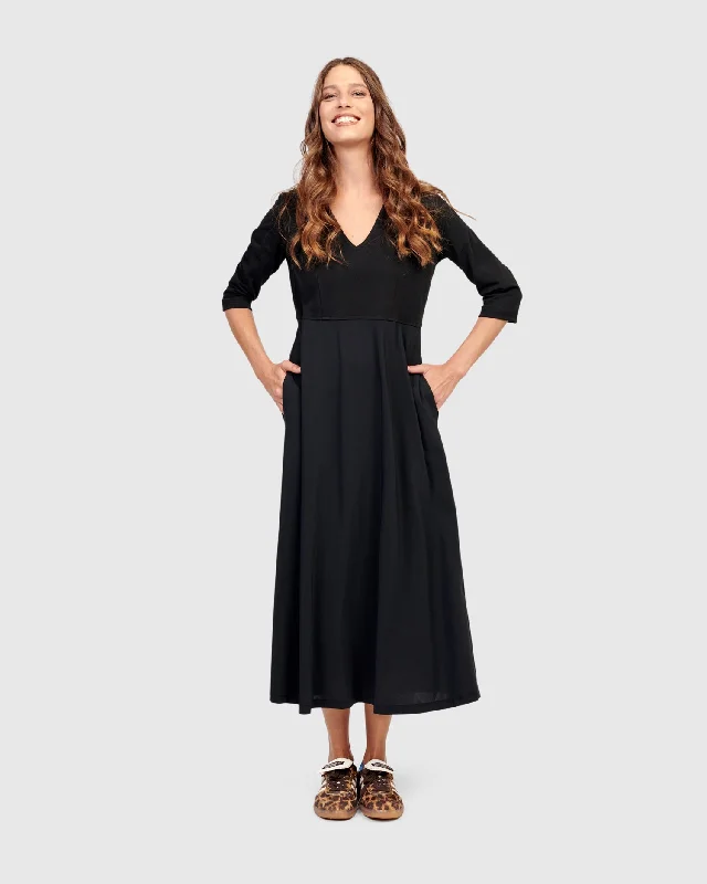 maxi dresses for curvesRossellini Maxi Dress, Black