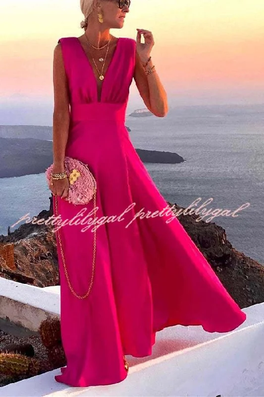 maxi dresses with mermaid silhouettesNovel Romance V Neck Maxi Party Dress