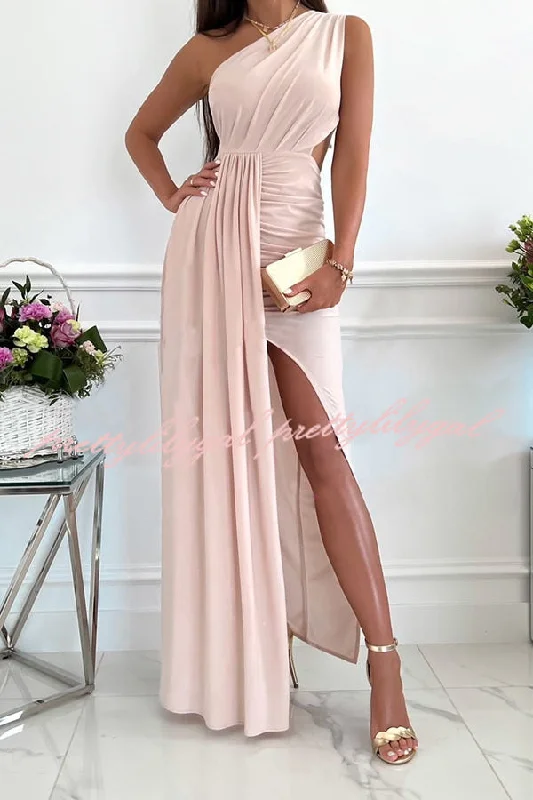 maxi dresses for semi-formal eventsRomantically Inclined One Shoulder Maxi Dress