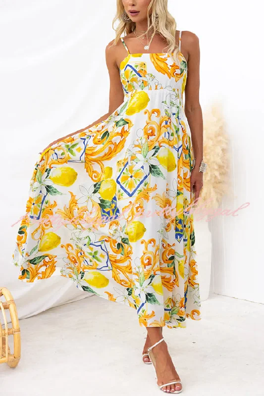 maxi dresses for college studentsSummer Crush Abstract Print Back Tie-up Maxi Dress