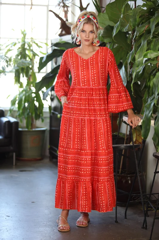 maxi dresses with halter necksRed Dots KikiSol Maxi Dress w/ Pockets