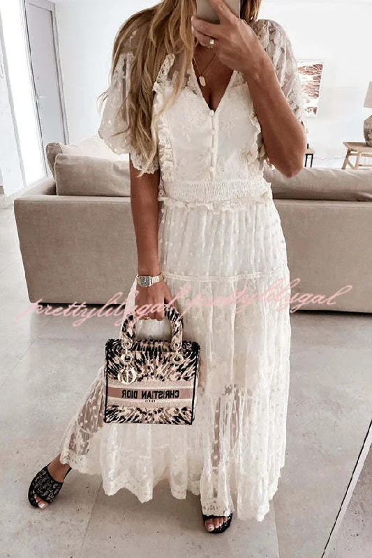 solid color maxi dressesEverlasting Love Lace Maxi Dress