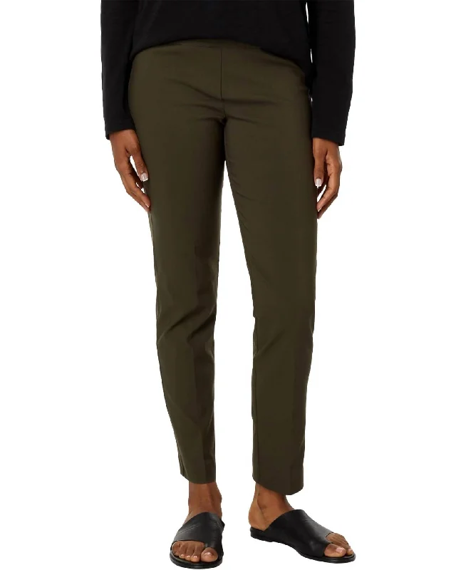 women's bridal pantsAnkle Slit Pull On Pant In Olive