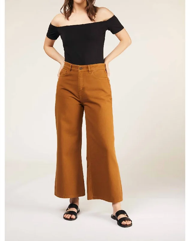 women's everyday pantsAriel Twill Trousers In Hazelnut