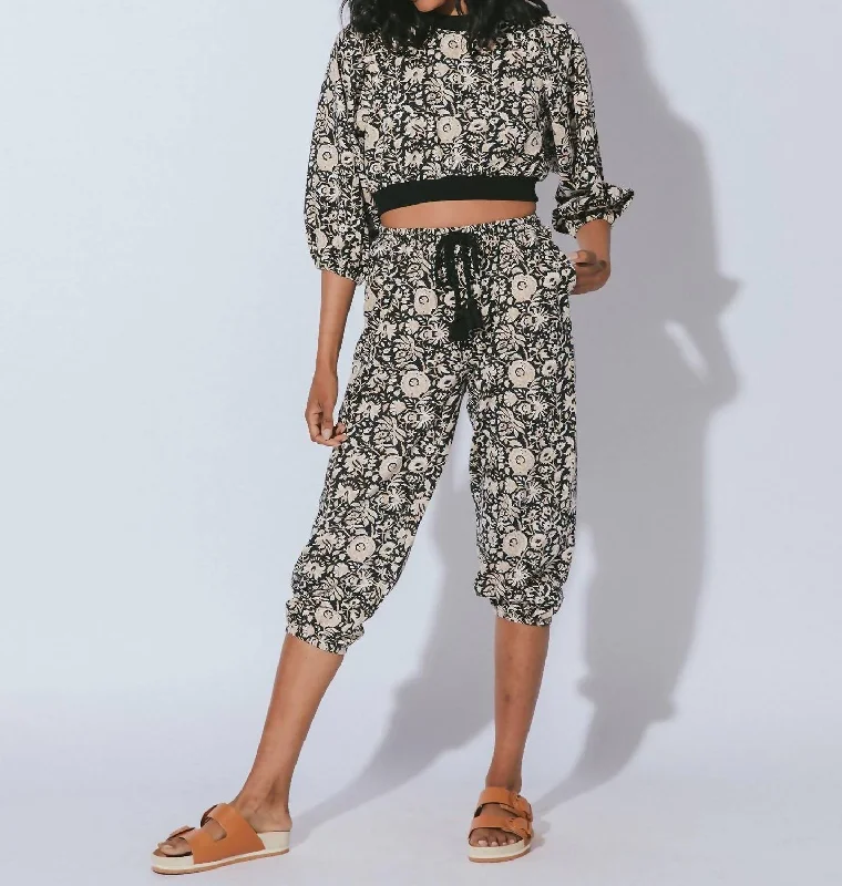 women's zipper pantsBenny Jogger In Tripura Block Print Tbp