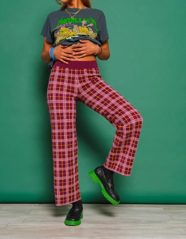 women's retro pantsBoysenberry Plaid Pant