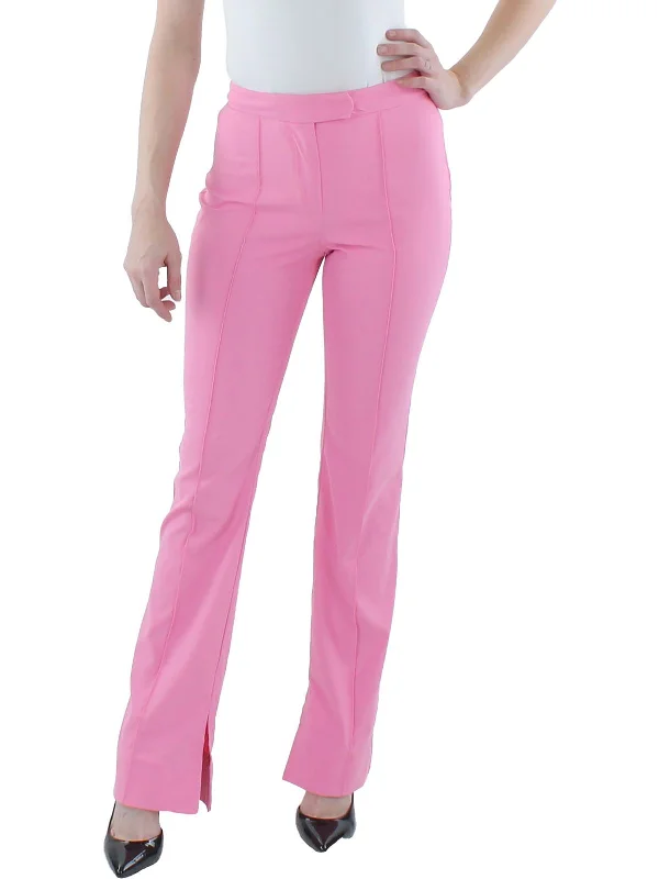 women's luxury pantsCarmine Womens Split Hems Pleated High-Waist Pants