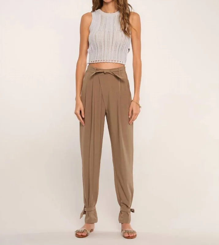 women's cotton pantsDeclan High Rise Pant In Taupe