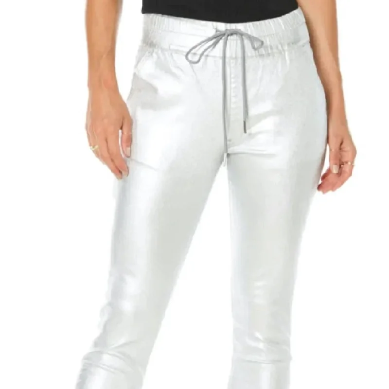 women's straight-leg pantsEasy Skinny Pant In Silver Foil