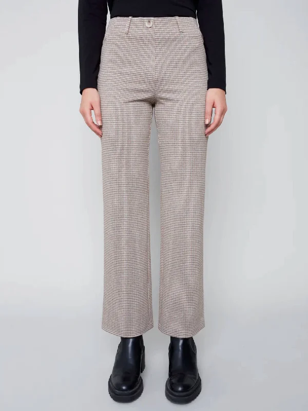 women's elastic waist pantsFlare Leg Knit Pant In Almond