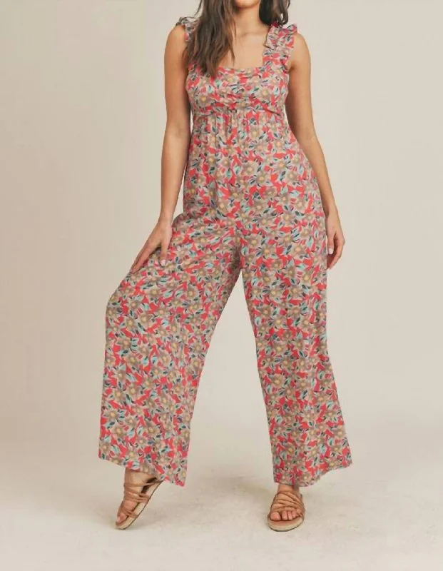 women's corduroy pantsFloral Jumpsuit In Bright Floral